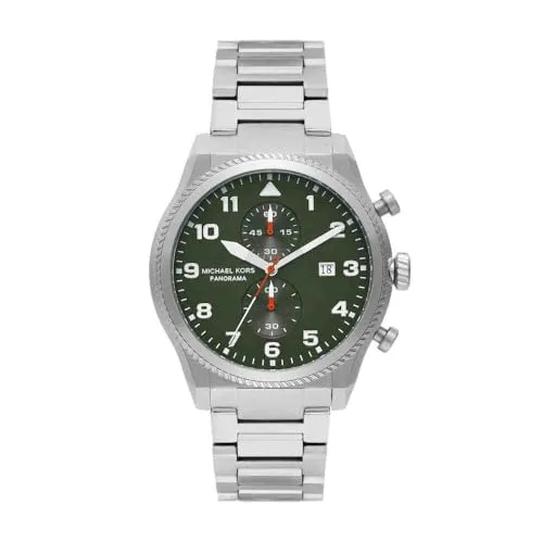 Michael Kors Herren-Uhren Analog Quarz One Size, Silber 32029933 - Elegante Armbanduhr für Herren, wasserfest und mit präzisem Quarzwerk – ein zeitloses Accessoire für jeden Anlass.