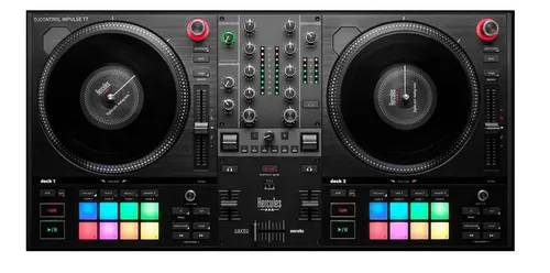 Hercules DJControl Inpulse T7 - Motorbetriebener 2-Deck-DJ-Controller mit Touch-Erkennung, ideal für kreative Mashups und einfaches Mixing
