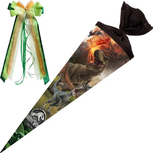 Nestler Schultüte Jurassic World 70 cm mit Schleife Dinos Zuckertüte Einschulung