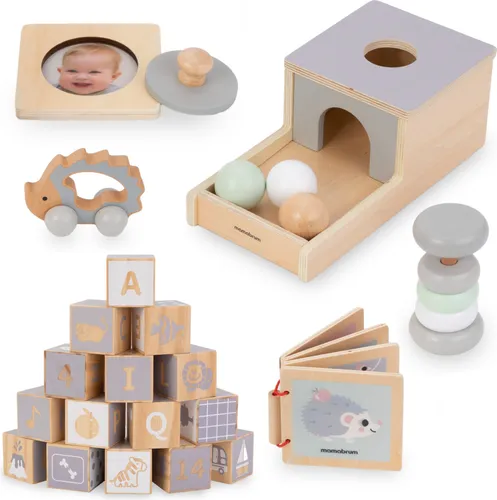 Mamabrum Lernspielzeug Holzspielzeug-Set - Montessori für Kleinkinder - Lernspielzeug für Kleinkinder ab 3 Jahren, fördert spielerisch die motorischen Fähigkeiten und Kreativität durch nachhaltige Materialien.