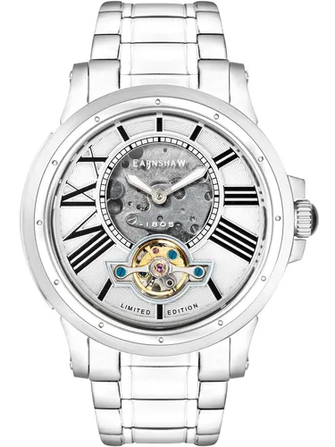Thomas Earnshaw ES-8244-11 Bertha Open Heart Skeleton Herrenuhr 42mm - Limitierte Automatik - Herrenuhr mit 42mm Gehäuse, limitiert auf 500 Exemplare. Automatik-Antrieb und elegantes Silberdesign machen sie zum idealen Accessoire für stilbewusste Männer.