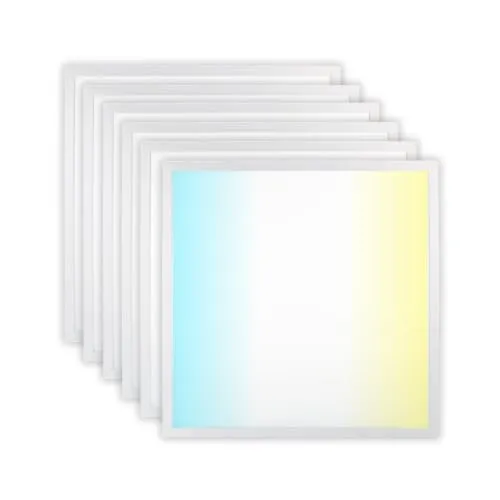 LUXULA 6x LED Panel 62x62cm - Einstellbare Deckenlampe für Büro und Konferenzräume - Vielseitige LED-Deckenleuchte mit CCT-Technologie für warmes, neutrales oder kaltes Licht. Ideal für Rasterdecken, einfache Montage und flexibler Einsatz dank 230V Netzteil.
