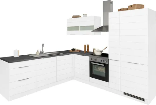 KOCHSTATION Winkelküche KS-Luhe, Stellbreite 240x270 cm, wahlweise mit oder ohne E-Geräten, MDF-Fronten