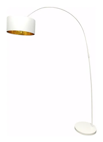 SalesFever Bogenlampe mit Stoffschirm in gold von SalesFever