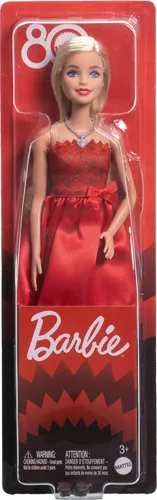 Rubinrote Barbie-Party-Modepuppe zum 80. Jubiläum - Spielzeug: Exklusive Jubiläumspuppe in elegantem roten Kleid, perfekt für kreative Rollenspiele und Sammler.