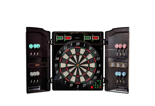 B Best Sporting Dartautomat Oxford Evolution - Elektronische Dartscheibe mit 12 Dartpfeilen und Ersatzspitzen, ideal für spannende Darts-Abende mit Freunden oder Familie.