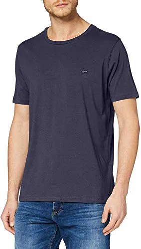 camel active Herren Basic Kurzarm T-Shirt mit Rundhalsausschnitt aus Reiner Baumwolle Dunkelblau, Menswear-XL