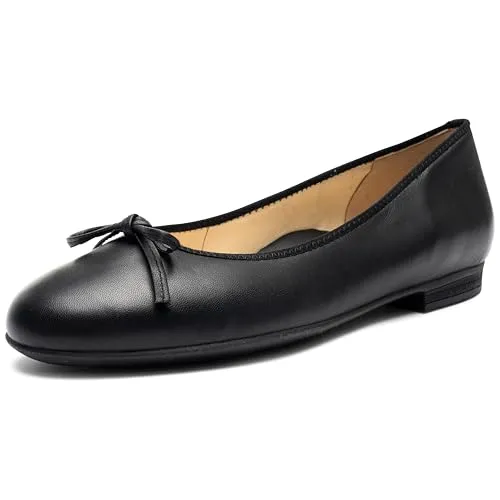 ARA Damen Sardinia Ballerina Schwarz, 38.5 EU - Elegante Hausschuhe aus hochwertigem Leder mit bequemer Slipper-Form, ideal für entspannte Tage zu Hause.