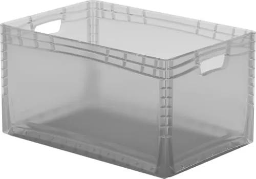 Surplus Systems Eurobox L 60 x 40 x 32 cm, 62 L, transparent - Aufbewahrungsboxen mit 62 L Volumen, ideal zur übersichtlichen und staubfreien Lagerung von Gegenständen.