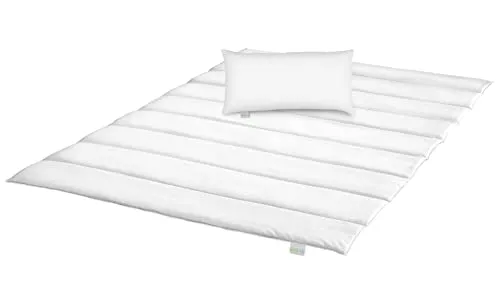 Bodyprotect Ecoline Bettwaren-Set Sommerbettdecke 135 x 200 + Kopfkissen 40 x 80 cm, leichte Bettddecke, Steppdecke aus 100% Mikrofaser, waschbar, Allergiker geeignet, weiß