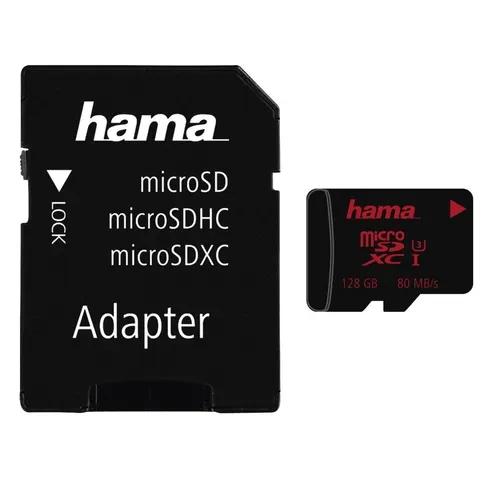 HAMA microSDXC 128GB UHS Speed Class 3 UHS-I 80MB/s + Adapter/Foto #1907323