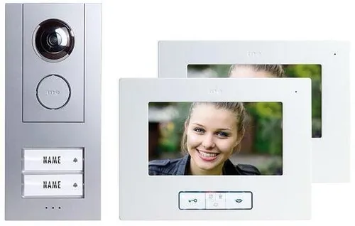 M-e modern-electronics Vistus VD ALU 6720 S - Kabelgebundene Video-Türsprechanlage - Haus-Alarmanlagen mit 2 Innenstationen, Intercom-Funktion und hochwertigem Aluminium-Gehäuse für optimale Sicherheit und Komfort.