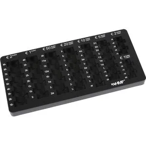 HMF 282-02 Euro-Münzzählbrett abgeschrägt, 27,5 x 13 x 3 cm, Schwarz