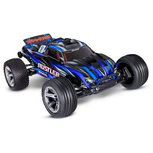 Traxxas Rustler Brushless BL-2S 2WD Stadium Truck 1:10 RTR blau - Offroad-Truggy im Maßstab 1:10, Ready to Go für sofortigen Fahrspaß, perfekt für Abenteuer und Geschwindigkeit.