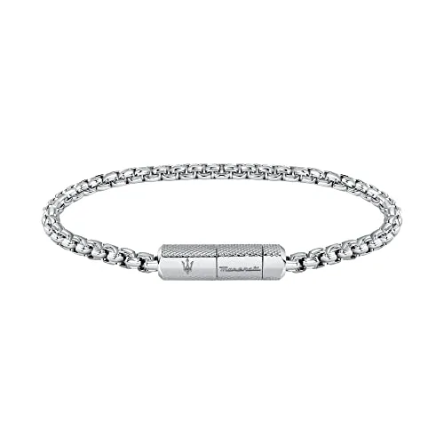 Maserati Iconic Herren Armband aus Stahl - JM223ATK22 - Herren Armband aus Edelstahl, 215mm mit praktischem Magnetverschluss. Sportlich und elegant, ideal für jeden Anlass.