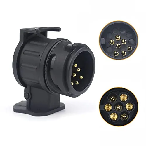 Qiping Anhänger Adapter 13 Polig auf 7 Polig, Anhängerkupplung von 13-Pin Auto auf 7-Pin Anhänger für PKW LKW RV