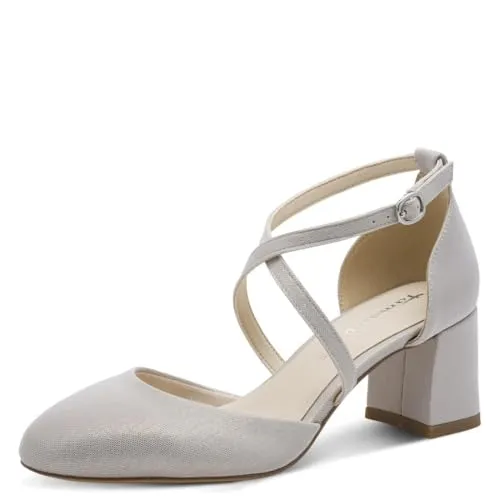 Tamaris Damen Pumps mit Blockabsatz, metallic, 38 EU in silber von Tamaris