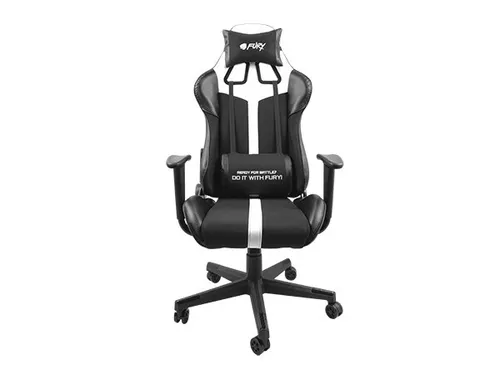FURY Avenger XL Gamingstuhl - Gepolsterter Sitz in Schwarz - Drehstuhl mit extra Komfort, ideal für lange Gaming-Sessions und ergonomische Unterstützung.