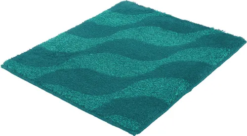 Kleine Wolke Badteppich ONDA Petrol 55 x 65 cm - Stilvoller Badteppich im modernen Wellen-Design. Größe 55 x 65 cm, mit 15 mm Florhöhe für ein angenehmes Laufgefühl. Maschinenwaschbar und trocknergeeignet – ideal für jedes Badezimmer.