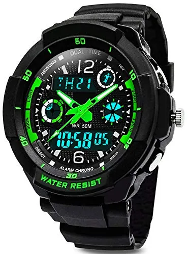 VDSOW Digital Uhren für Kinder Jungen - Wasserdicht Outdoor Sports Digitaluhren Analog Armbanduhr mit Wecker/LED-Licht, Elektronische Stoßfest Kinderuhren für Jugendliche