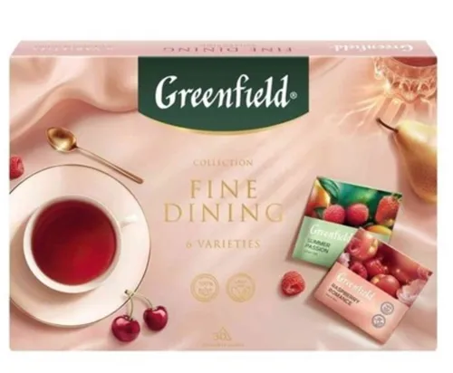 Greenfield Fine Dining Tee Set 30 Pyramidenbeutel 6 Sorten Geschenkbox