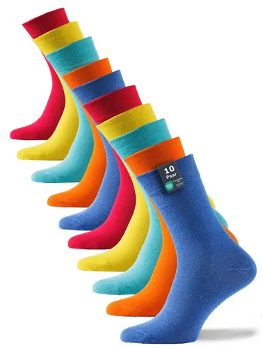 Cotton Prime® Socken Baumwollsocken - 10-Paar für höchsten Komfort - Hochwertige Unisex Baumwollsocken im praktischen 10er Pack. Bequeme Passform mit elastischem Komfortbund und druckfreier Zehennaht für maximalen Tragekomfort. Ideal für Freizeit, Arbeit oder Sport.
