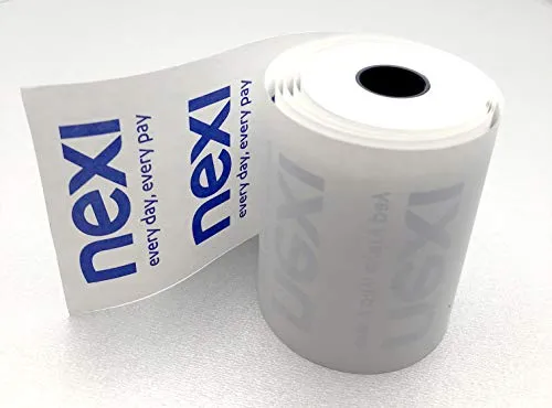 Nexi, 50 Rollen Thermopapier für Pos, Box von Rollen für Bonrollen 57 mm x 18 m, Thermopapier 55 g, kompatibel mit traditionellen POS