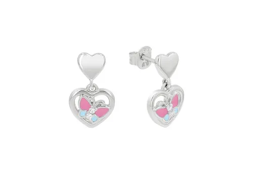 Prinzessin Lillifee Ohrhänger aus 925 Sterling Silber - Ohrringe für Mädchen mit Herz-Motiv aus 925 Sterling Silber, verziert mit Zirkonia, ideal als Geschenk und für kleine Prinzessinnen ab 3 Jahren.