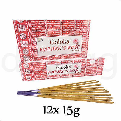 Nature's Rose von Goloka BIG PACK 12x 15g RäucherSTÄBCHEN