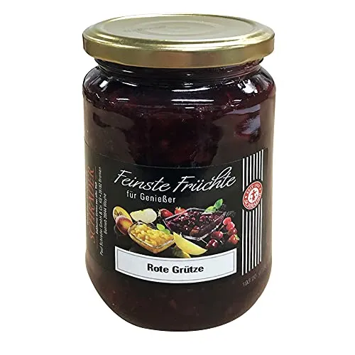 Schrader | Rote Grütze | mit 60% Früchtemischung | aus Sauerkirschen, Johannisbeere, Erdbeeren u.m. | 380g im Glas