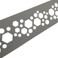 zaunzu Sichtschutz PREMIUM Dekor Hexagon Einzelstreifen Steingrau 2,55m