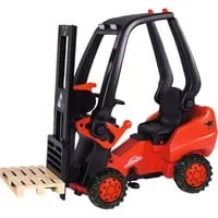 Linde Forklift - Kinderfahrzeug schwarz rot, vierrädrig mit 50 kg Tragkraft für Kindergartenkinder von 36 Monaten bis 6 Jahren