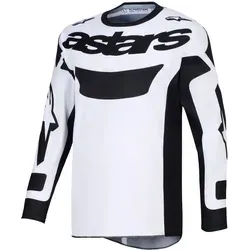 Alpinestars Racer Riway Motocross Jersey – Schwarz-Weiß, Größe S - Leichtes und langlebiges Jersey mit ergonomischer Passform für optimale Mobilität. Stretch-Mesh-Panels sorgen für Atmungsaktivität und Komfort beim Fahren.
