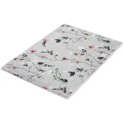 Kleine Wolke Badteppich Flores, Multicolor 50x60 cm - Badematte aus 100% Polyester, rutschhemmend und schnelltrocknend, maschinenwaschbar bei 40°C, ideal für Fußbodenheizung, Ökotex Standard 100 zertifiziert.
