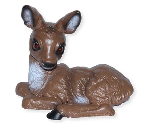 Dekofigur Reh liegend H 20 cm Rehkitz Gartenfigur Bambi Tierfigur aus Kunststoff