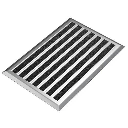 Aluminium Fußmatte grau 40 x 60 cm - Hochwertige Fußmatte für außen mit rutschfester Gummibeschichtung, schmutz- und feuchtigkeitsabweisend – ideal für Eingangsbereiche und Flure.