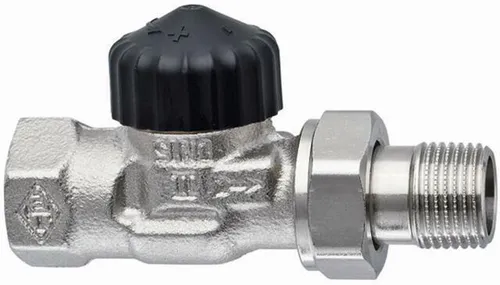 Heimeier Thermostat Ventilunterteil Standard, Rotguss vernickelt, Durchgang 3/8