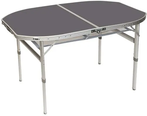 Bo-Camp Camping Koffer Tisch - Klapptisch mit 2 Höhen - Campingtisch aus Aluminium, extra stabil und kompakt verstaubar. Ideal für 4-6 Personen, mit praktischer Netzablage und Tragegriff.