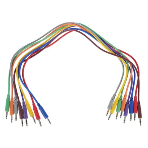 Hosa CMM-845 Patchkabel Set - Kabel, Leitungen & Stecker; 3.5 mm Miniklinke Mono, 45 cm lang, Set mit 8 Kabeln in verschiedenen Farben für kreative Anwendungen.