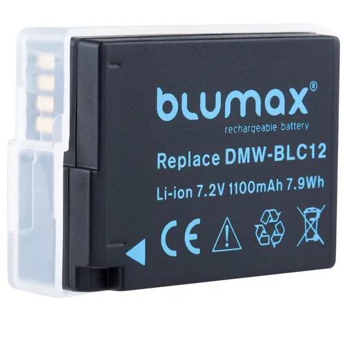 Blumax Akku für Panasonic DMW-BLC12 DMC-FZ1000 FZ2000 GH2 G5 - Leistungsstarker Li-Ion Akku mit 1100 mAh für Panasonic Kameras. Ideal für ausgedehnte Fotosessions, bietet zuverlässige Energie für Ihre LUMIX Modelle.