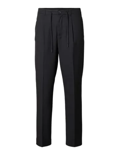 SELETED HOMME Herren Slh190-reg Tapered Leroy Pleat Pant Noos Hose - Wanderhose für Herren mit elastischem Taillenbund und schmal zulaufender Passform, ideal für Komfort und Bewegungsfreiheit beim Wandern.