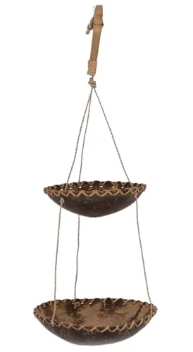 GURU SHOP Kleines Kokosnuss Utensilo Hängend - Design 11, 38x13x13 cm