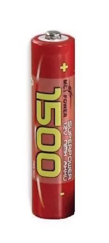 Mc Power Akku AAA Micro 1500 mAh NiMH LR03 1,2V wiederaufladbare Batterie Accu