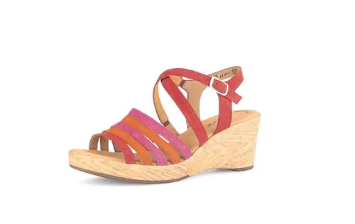 Gabor Damen Keilsandaletten 44.671-10 - Bunt - Wanderschuhe mit modischen Riemchen und komfortablem Keilabsatz. Aus hochwertigem Rauleder für eleganten Look und perfekten Halt, ideal für Sommer-Outfits.