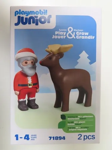 Playmobil Junior 71894 - Weihnachtsmann & Rentier - Sonstige, ideal für Kinder ab 1 Jahr, fördert kreatives Spielen und Sammeln mit dem beliebten Weihnachtsmotiv.