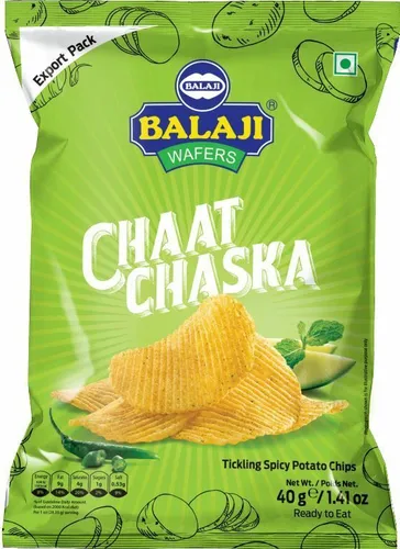 Balaji Chaat Chaska Kartoffelchips Pikant - 40g - 4er-Packung