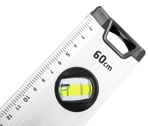 NEO TOOLS Spezial-Wasserwaage 60/80/100 cm lang, 30 mm breit, 6 cm hoch, 5 Libellen, verschiedene Winkel, 0°, 1,5°, 3,5°, 45°, 90°, Rohrfuß, Genauigkeit ist mit ±0,5 mm/m (60 cm)