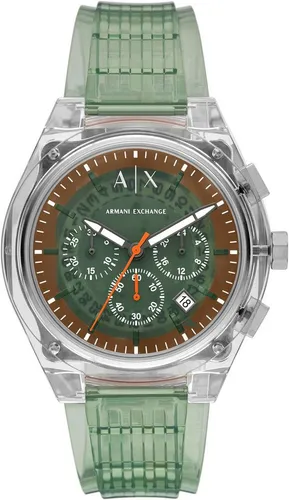 Armani Exchange Herren Chronograph Uhr 46mm - Armbanduhren für Herren mit Quarzwerk, 46mm Gehäuse und stilvollem Design. Wasserdicht bis 50m, ideal für den Alltag und sportliche Aktivitäten.