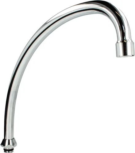 tecuro HU-Auslauf für Stand- und Wandarmaturen - Edelstahl verchromt 130 mm - Bad- & Duscharmaturen, passend für fast alle gängigen Armaturen, mit hochwertiger Mischdüse für effizienten Wasserfluss (13,5 - 15 L/min)