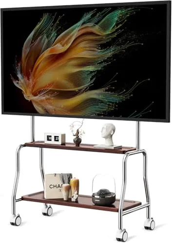 Mobiler TV-Ständer für 32-75 Zoll Fernseher mit Ablagefächern